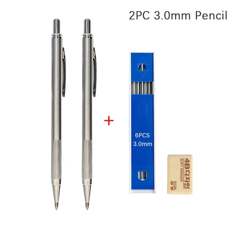 0.3 0.5 0.7 0.9 1.3 2.0mm Mechanical Pencil Set Full Metal Art Drawing Painting Automatic Pencil with Leads Office School Supply MROOFUL Official Store