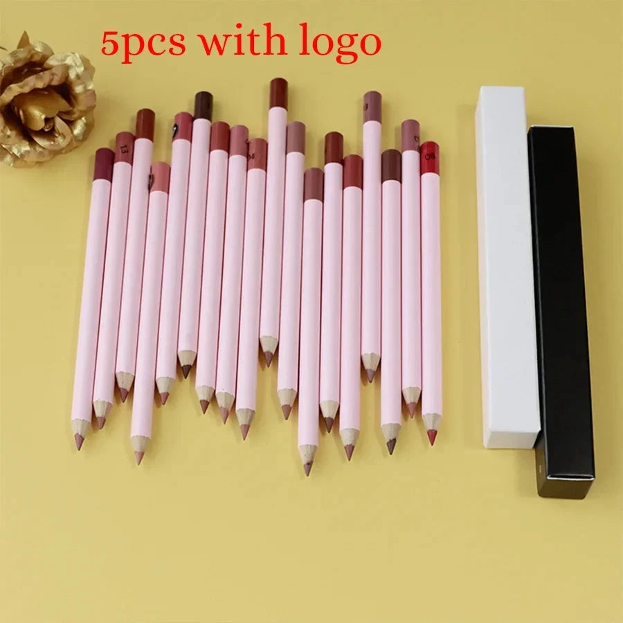 Private Label Pink Lip Liner Pencil Custom Logo Bulk 18-color Cosmetic Multi-functional Waterproof Pigment Lipstick Pen Makeup Onmay Store