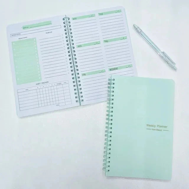 52 Weeks Weekly Planner Notebook A5 Undated Spiral Agenda Daily Student Schedules Journal Stationery Office School Supplies Shop1104007265 Store