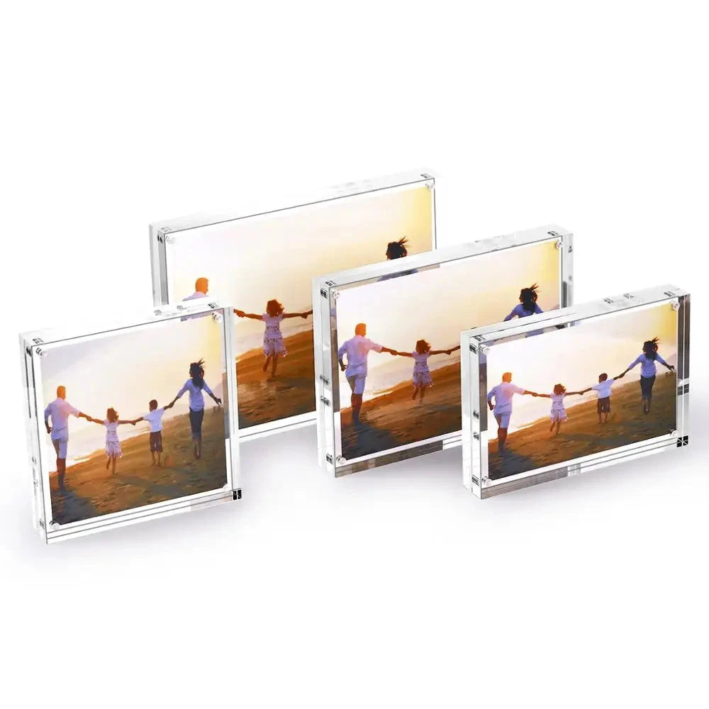 Acrylic Photo Frame  Tabletop Desktop Picture Frame Magnetic Acrylic Block Holder Birthday Gift henchdisplay Official Store