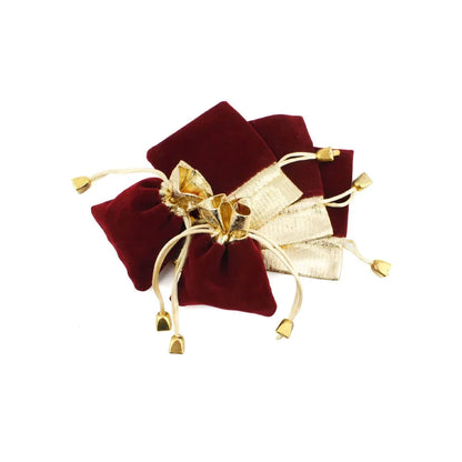 Elegant Velvet Pouches Lint Bag Flannelette Jewlery Sachet Charpie Motarium Cotton Flannel Gilt-edged Packing Bag 50Pcs/Lot Dian Mei Jewelry Display And Packaging Store