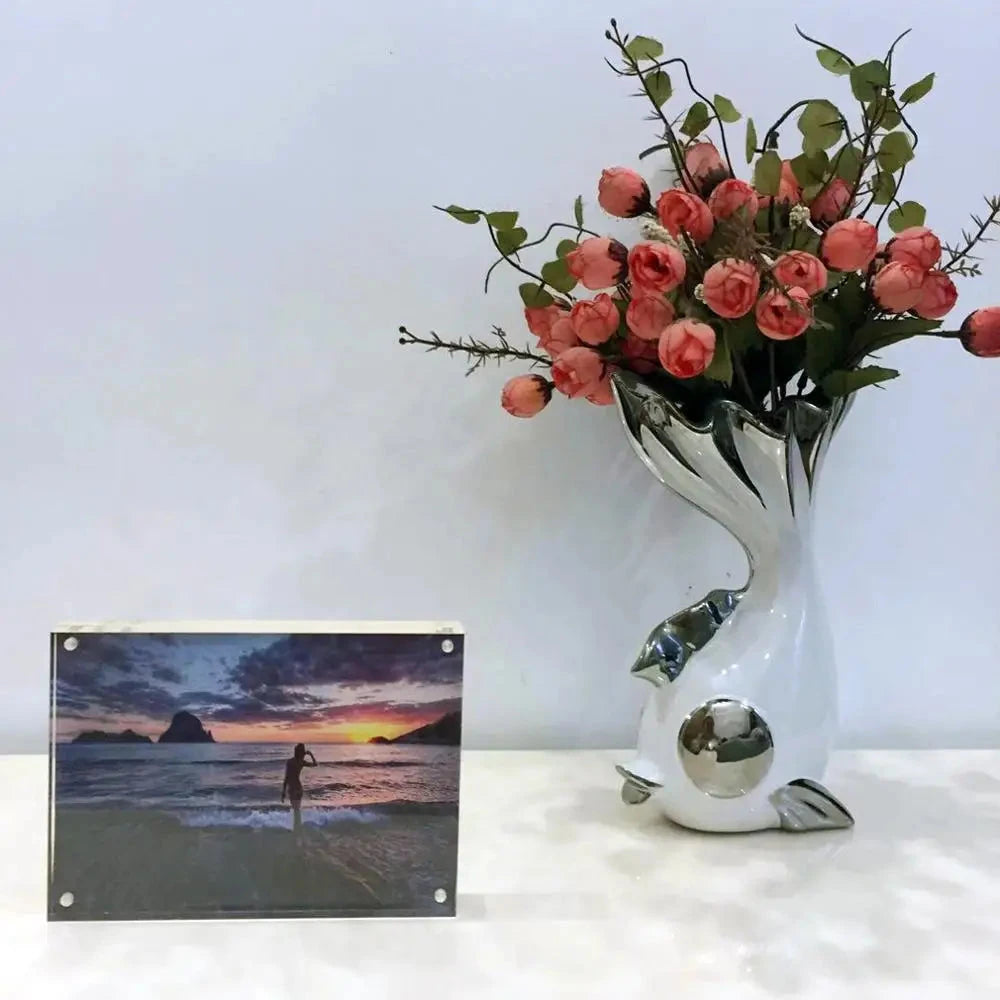 Acrylic Photo Frame  Tabletop Desktop Picture Frame Magnetic Acrylic Block Holder Birthday Gift henchdisplay Official Store