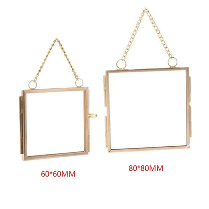 DIY Hanging Glass Metal Photo Picture Frame Flower Plant Specimen Display Decor L-IN Store