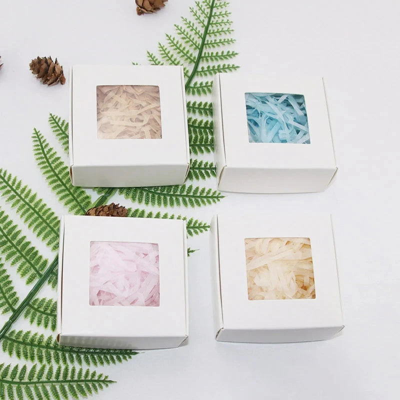 4pcs New PVC Window Kraft Paper Gift Box Biscuit Handmade Soap Jewelry Gift Packaging Party Supplies Gift Box Beatitude Store