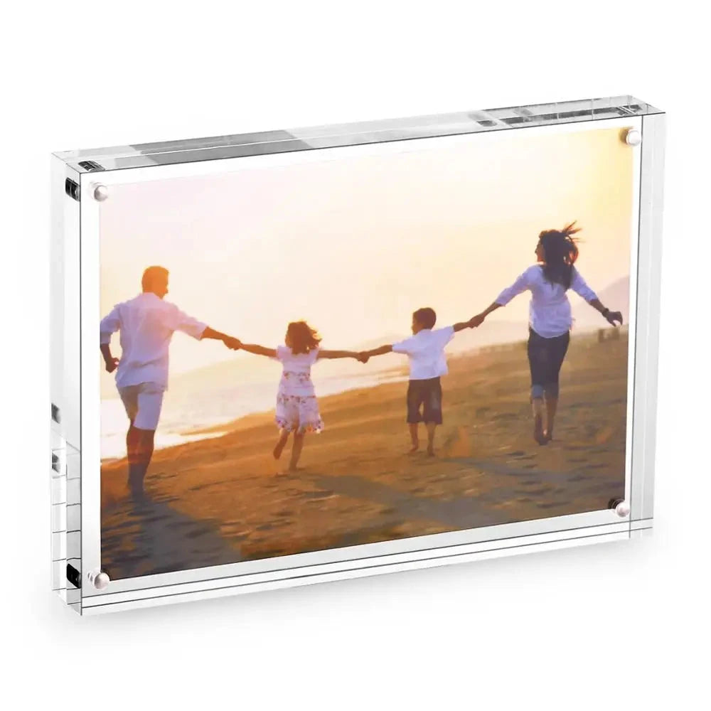 Acrylic Photo Frame  Tabletop Desktop Picture Frame Magnetic Acrylic Block Holder Birthday Gift henchdisplay Official Store
