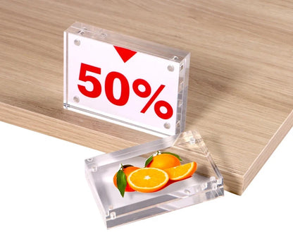 Acrylic Photo Frame  Tabletop Desktop Picture Frame Magnetic Acrylic Block Holder Birthday Gift henchdisplay Official Store