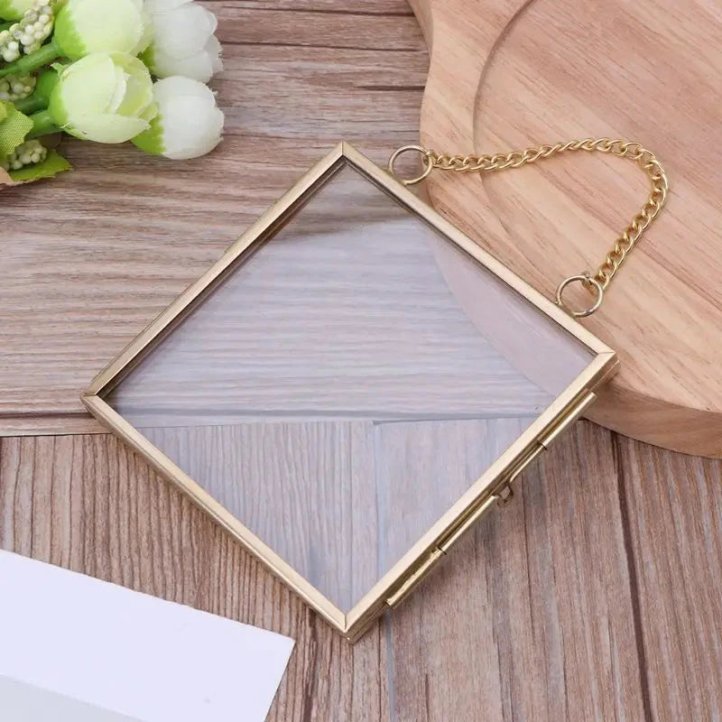 DIY Hanging Glass Metal Photo Picture Frame Flower Plant Specimen Display Decor L-IN Store