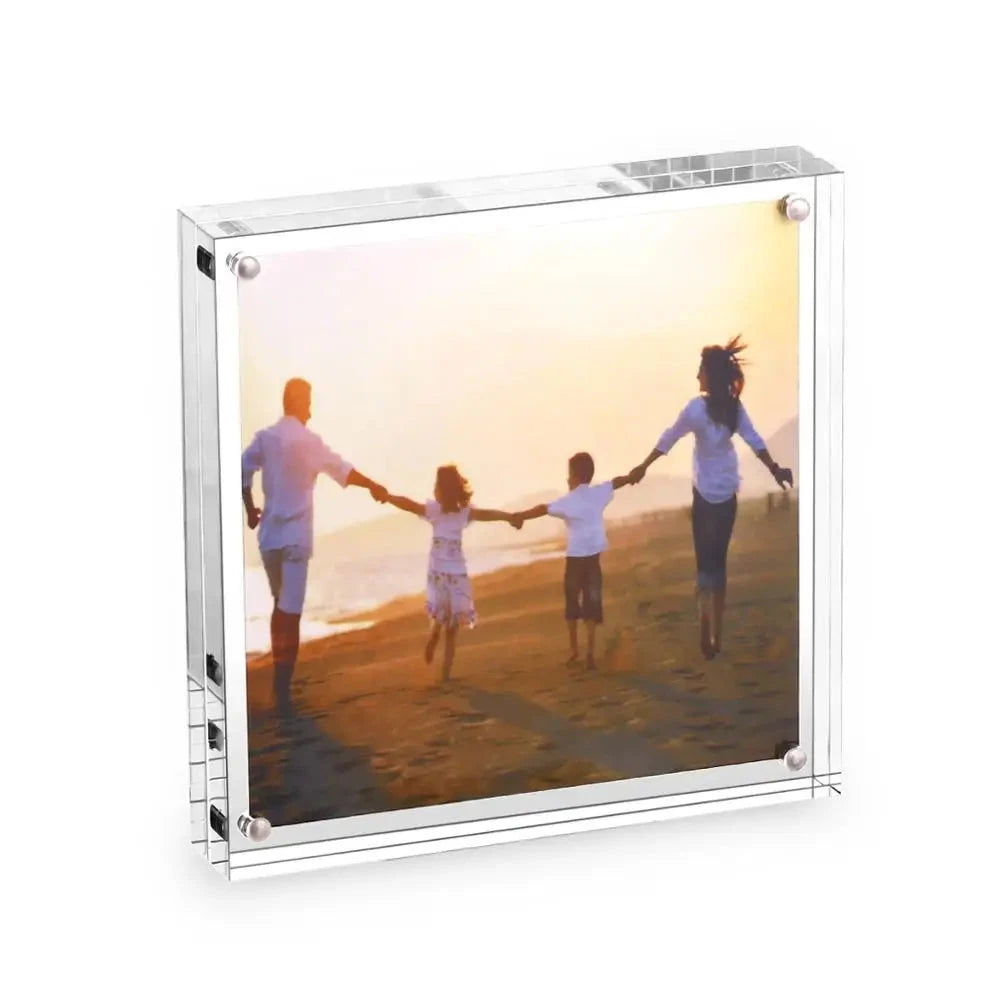 Acrylic Photo Frame  Tabletop Desktop Picture Frame Magnetic Acrylic Block Holder Birthday Gift henchdisplay Official Store