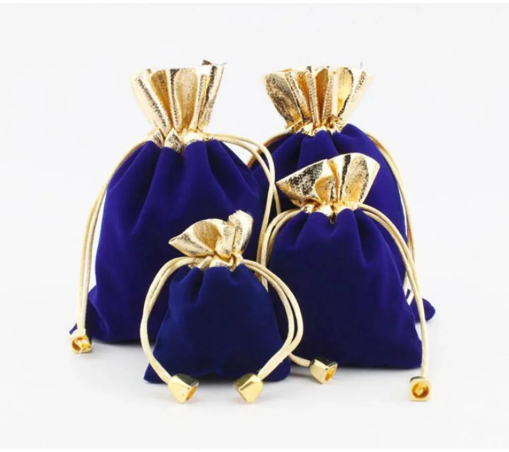 Elegant Velvet Pouches Lint Bag Flannelette Jewlery Sachet Charpie Motarium Cotton Flannel Gilt-edged Packing Bag 50Pcs/Lot Dian Mei Jewelry Display And Packaging Store