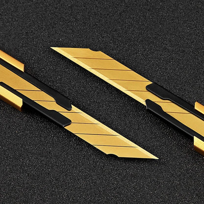 Fizz Aluminum Alloy Utility Knife Gold knife Metal Blade Self-Locking design Sharp Angle With Fracture Knife Cutter Home Office PinZan Franchise 2 Store