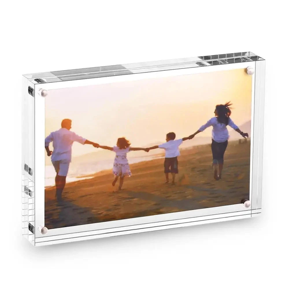 Acrylic Photo Frame  Tabletop Desktop Picture Frame Magnetic Acrylic Block Holder Birthday Gift henchdisplay Official Store