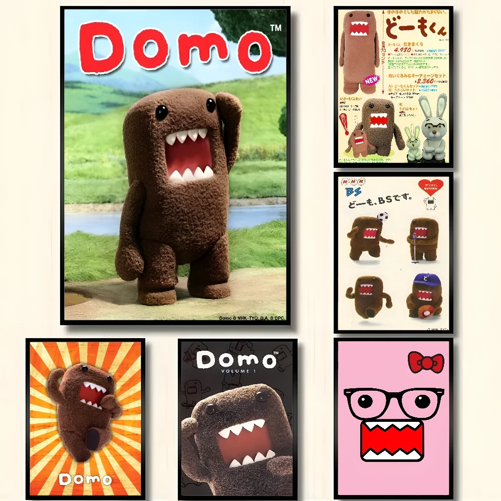 Cute Domo-Kun Classic Movie Poster HD Art Sticky Wall Waterproof Home Living Room Bedroom Bar Aesthetic Decoration YSQ Gift 02 Store