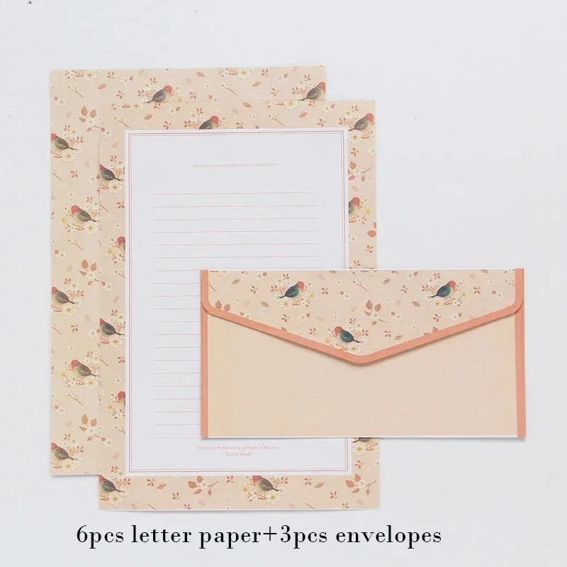9pcs Cute Envelopes Set Kawaii Letter Pads DIY Postcard Wedding Invitation Card Paper Cover Korean Stationery Office Supplies Sun4rising Stationery Store