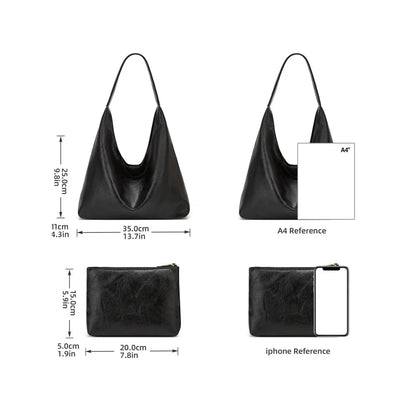 [Bag Sets] New Tote bag 100 hand bill of lading shoulder women's bag retro simple large bag Tote bag rilibegan Official Store