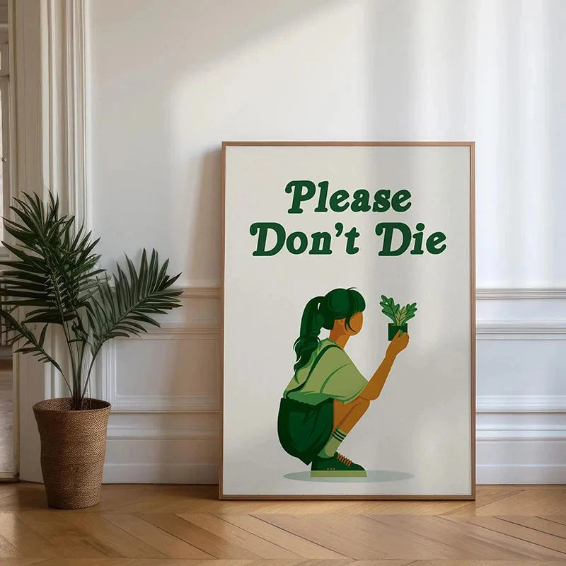 1pc Green Botanical Leaves Interior Art Print Houseplants Nature Indoors Canvas Wall Home Decor Calming Poster Foliage and Plant YOUR COZY HOME Store