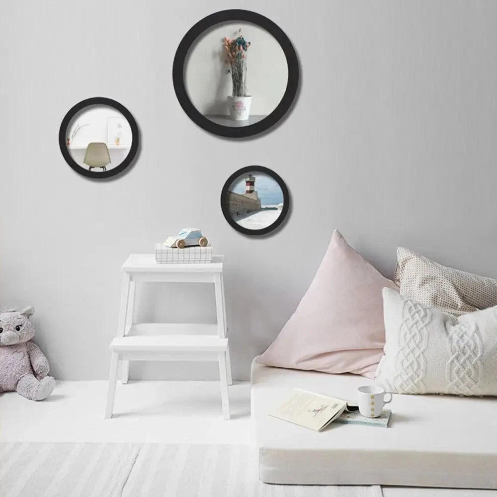 Home Decoration Wooden Round Picture Frames Wall Mounted DIY Wall Hanging Picture Holder Circle Round Photo Frame HOMICY 66 Store