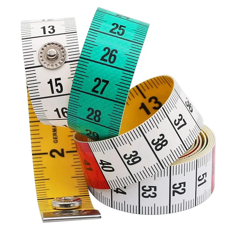 Tape Measure 150cm/60in Double-sided Sewing Ruler with a Snap Button Tailor Measuring Tools Soft Band Tape Body Measuring Ruler HUILEY Official Store