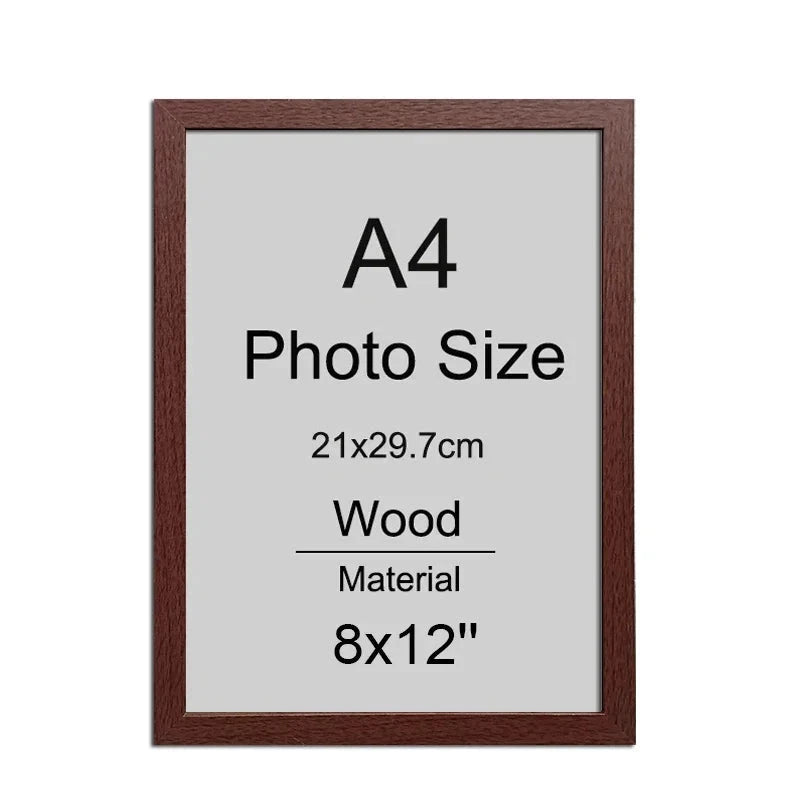 1/2/3/6PCS 8x12inch Wood Photo Frame A4 Black White Brown Certificates Frame family Picture Frame Home Decor Poster Frame Verynice0911 Store