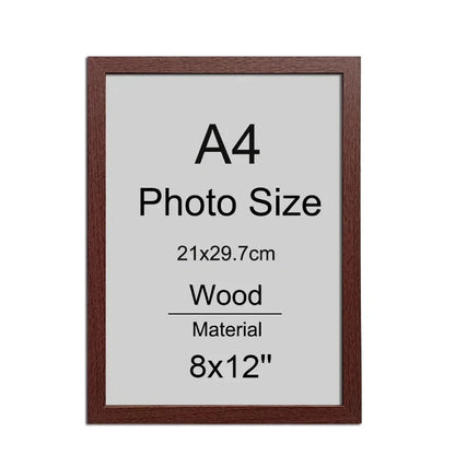1/2/3/6PCS 8x12inch Wood Photo Frame A4 Black White Brown Certificates Frame family Picture Frame Home Decor Poster Frame Verynice0911 Store