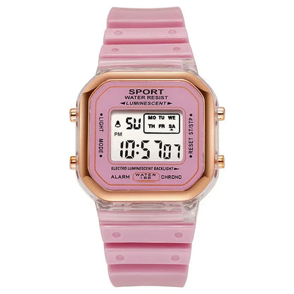 Fashion Brand Student Transparent Electronic Watch Candy Multicolor LED Ladies Sports Waterproof Wirstwatch Clock Gift relógio zkceenier Official Store