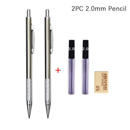 0.3 0.5 0.7 0.9 1.3 2.0mm Mechanical Pencil Set Full Metal Art Drawing Painting Automatic Pencil with Leads Office School Supply MROOFUL Official Store