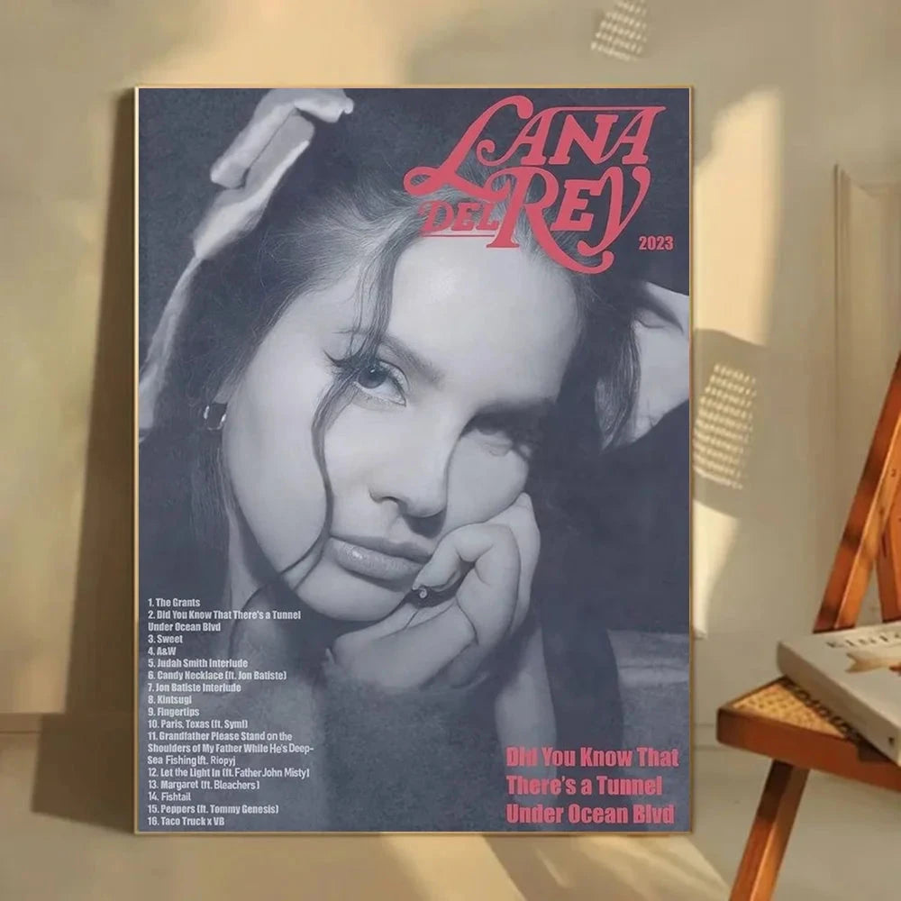 1pc Black And Pink Lana Del Rey Poster Self-adhesive Art Waterproof Paper Sticker Coffee House Bar Room Wall Decor Shop1104339945 Store