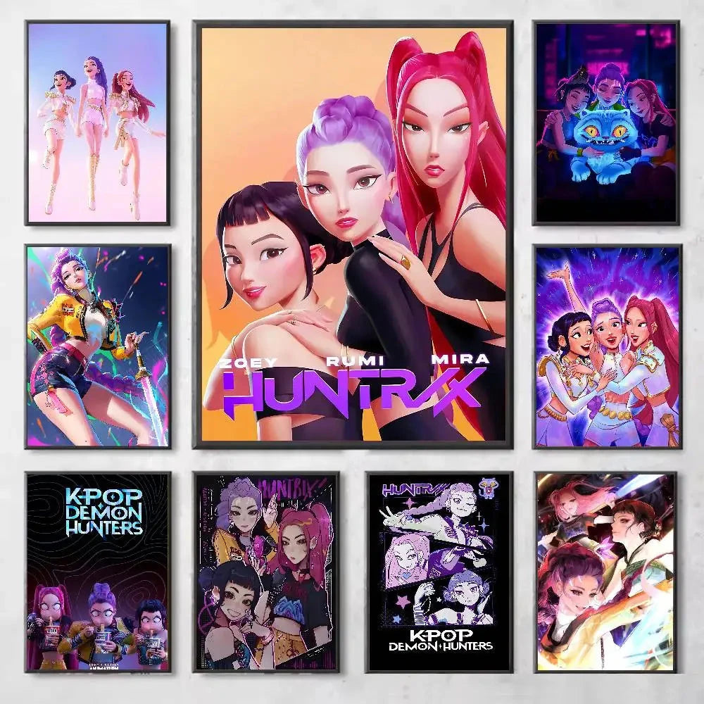 Movie KPop Demon Hunters Poster Gallery Prints Self Adhesive Home Decor Decoration Wall Decals Living Room Sticker Shop1105114049 Store