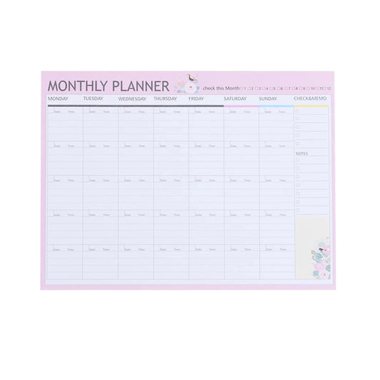 12 Months Monthly Planner Schedule Notebook Agenda Desk Calendar With Animal Flower Pattern Weekly Plan Memo Pad Random Color NextGear Store
