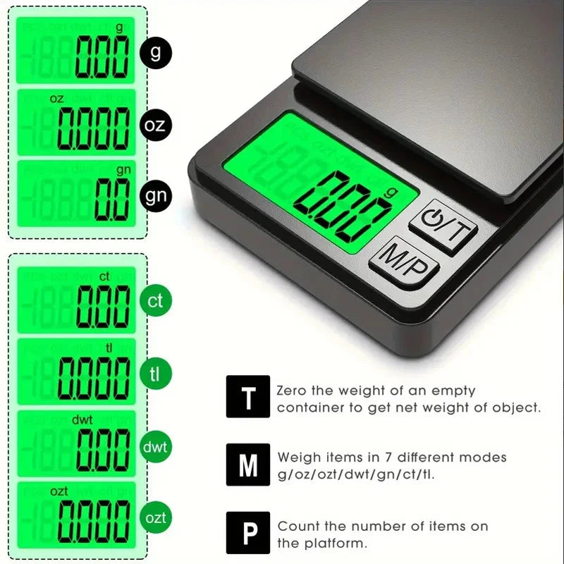 Precision Pocket Scale 1000g X 0.01g - Digital Gram Food Jewelry Ounces/Grains Scale with Backlit LCD - Mini Scale for Travel Shop1103803024 Store