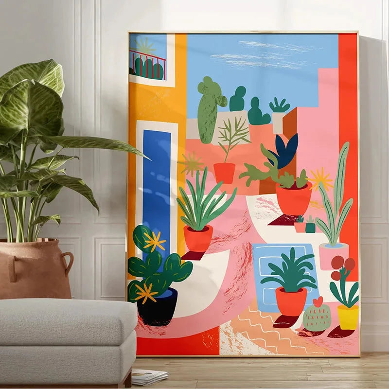 1pc Green Botanical Leaves Interior Art Print Houseplants Nature Indoors Canvas Wall Home Decor Calming Poster Foliage and Plant YOUR COZY HOME Store