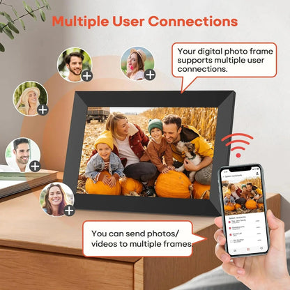 WiFi Memory Picture Frame 10.1 Inch 16GB/32GB Frameo Smart Digital Snap Frame with 1280x800 IPS HD Touch Screen Wall Mountable Zoeydam Official Store