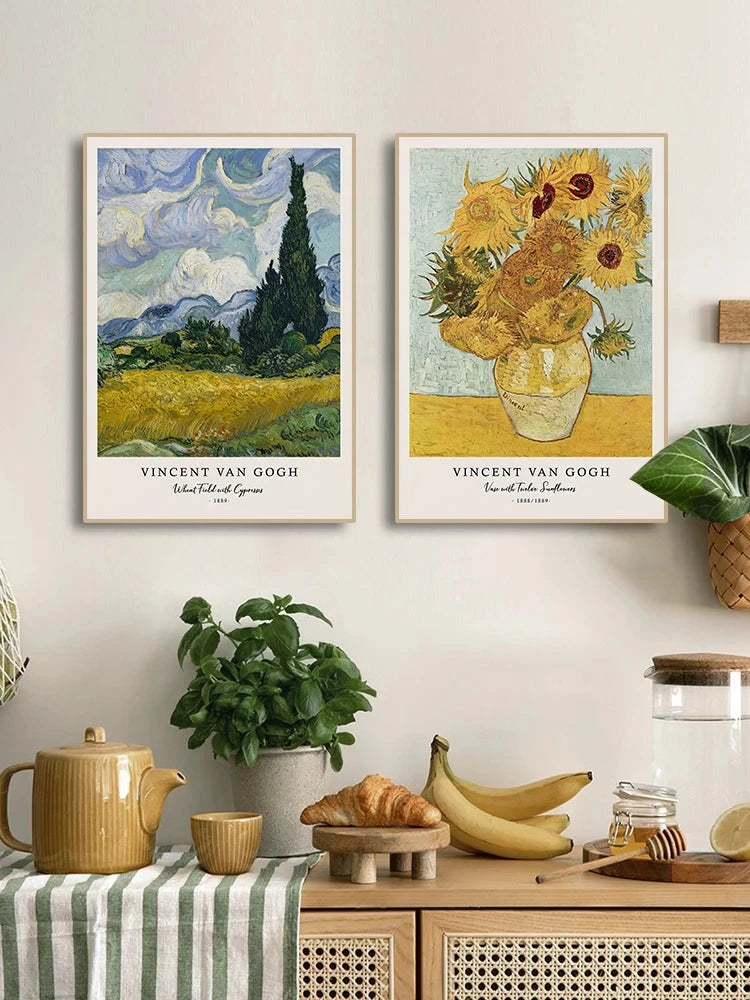 Vincent Van Gogh Writings Prints and Posters Great Work The Starry Night Canvas Painting Decorations for Living Room Wall Art ELEVEN FEEL Store
