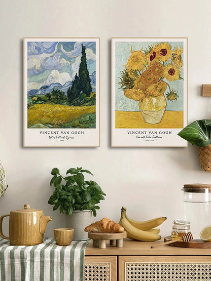 Vincent Van Gogh Writings Prints and Posters Great Work The Starry Night Canvas Painting Decorations for Living Room Wall Art ELEVEN FEEL Store
