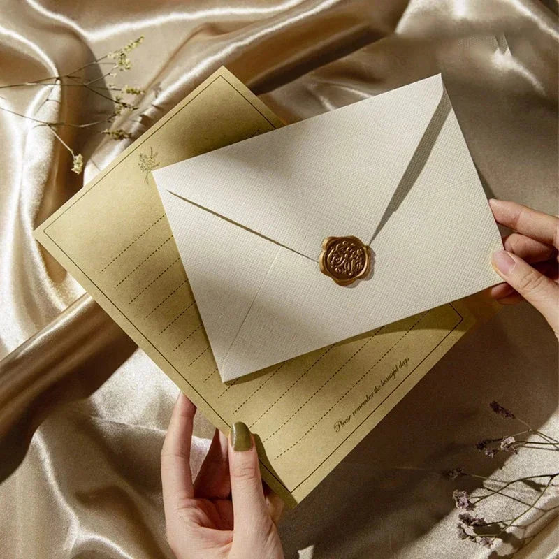 5/10pcs Vintage Linen Envelopes DIY Postcard Wedding Invitation Card Cover Gift Wrap Envelopes Korean Stationery Office Supplies Hotluck Stationery Store