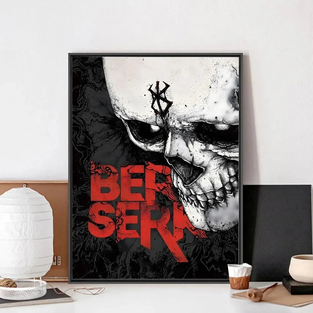 B-Berserk Japanese Anime Poster No Framed Poster Kraft Club Bar Paper Vintage Poster Wall Art Painting Bedroom Study Stickers LK034 Store