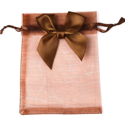 10/20/50pcs/lot New Organza Gift Bag Bowknot Christmas Party Wedding Candy Bags Exquisite Jewelry Packing Drawstring Pouch Organzabag Store Store