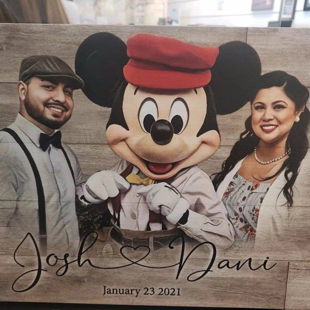 Personalized Wood Photo Frame Custom Photo Printed on Wood Slice Art Engrave Text Logo Home Decor Mothers Day Anniversary Gift Custom Home Decor Hub Store