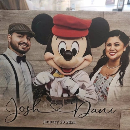 Personalized Wood Photo Frame Custom Photo Printed on Wood Slice Art Engrave Text Logo Home Decor Mothers Day Anniversary Gift Custom Home Decor Hub Store