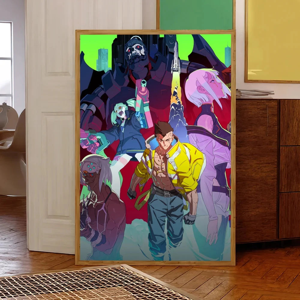 Anime C-Cyberpunk E-Edgerunners Poster Self Adhesive Painting Living Room Office Decoration Bedroom Home Wall Sticker Prints Shop1104823198 Store