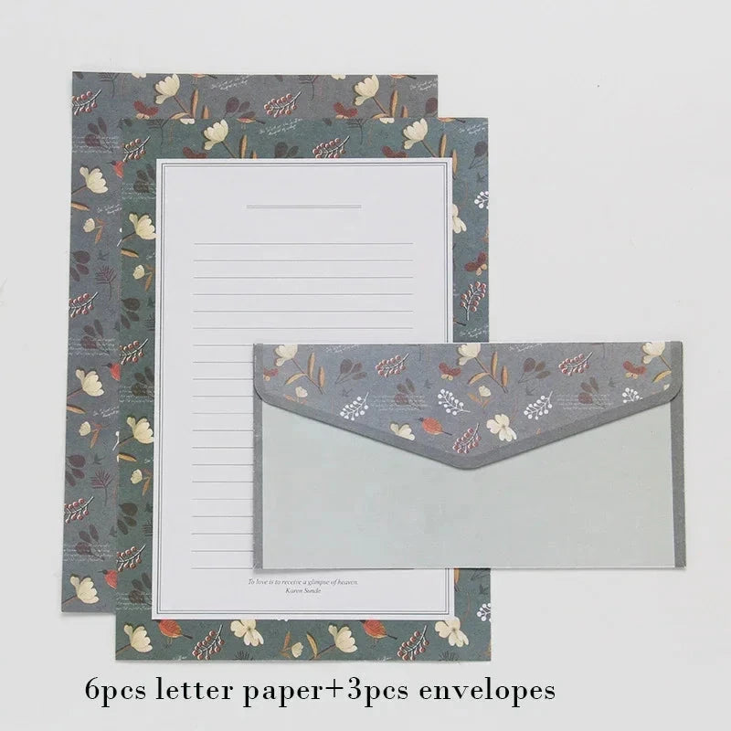 9pcs Cute Envelopes Set Kawaii Letter Pads DIY Postcard Wedding Invitation Card Paper Cover Korean Stationery Office Supplies Sun4rising Stationery Store