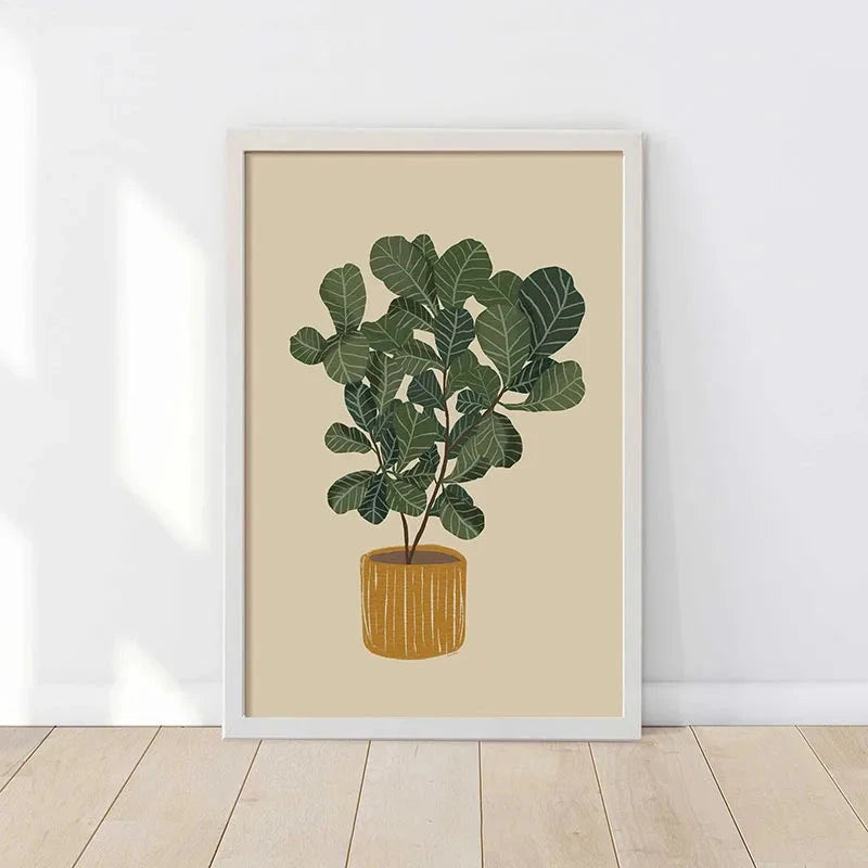 1pc Green Botanical Leaves Interior Art Print Houseplants Nature Indoors Canvas Wall Home Decor Calming Poster Foliage and Plant YOUR COZY HOME Store