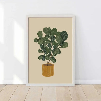 1pc Green Botanical Leaves Interior Art Print Houseplants Nature Indoors Canvas Wall Home Decor Calming Poster Foliage and Plant YOUR COZY HOME Store