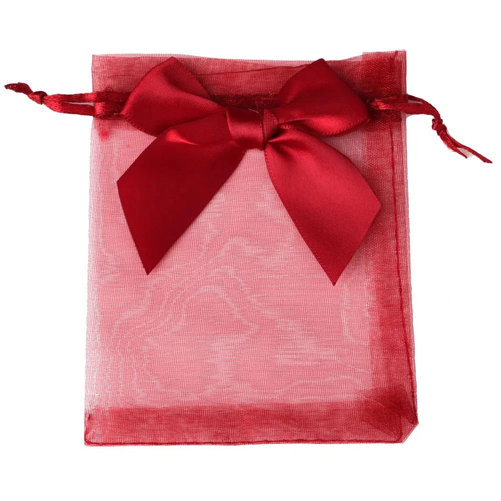 10/20/50pcs/lot New Organza Gift Bag Bowknot Christmas Party Wedding Candy Bags Exquisite Jewelry Packing Drawstring Pouch Organzabag Store Store