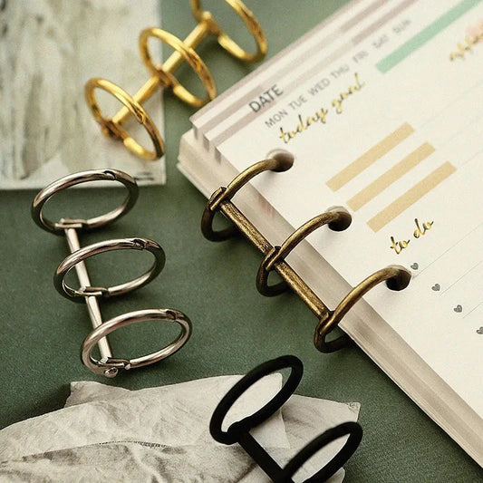 3 Rings Loose Leaf Binder Clips DIY Metal Album Scrapbook Photo Album Clips Binder Rings Desk Calendar Circle Office Supplies Hotluck Stationery Store