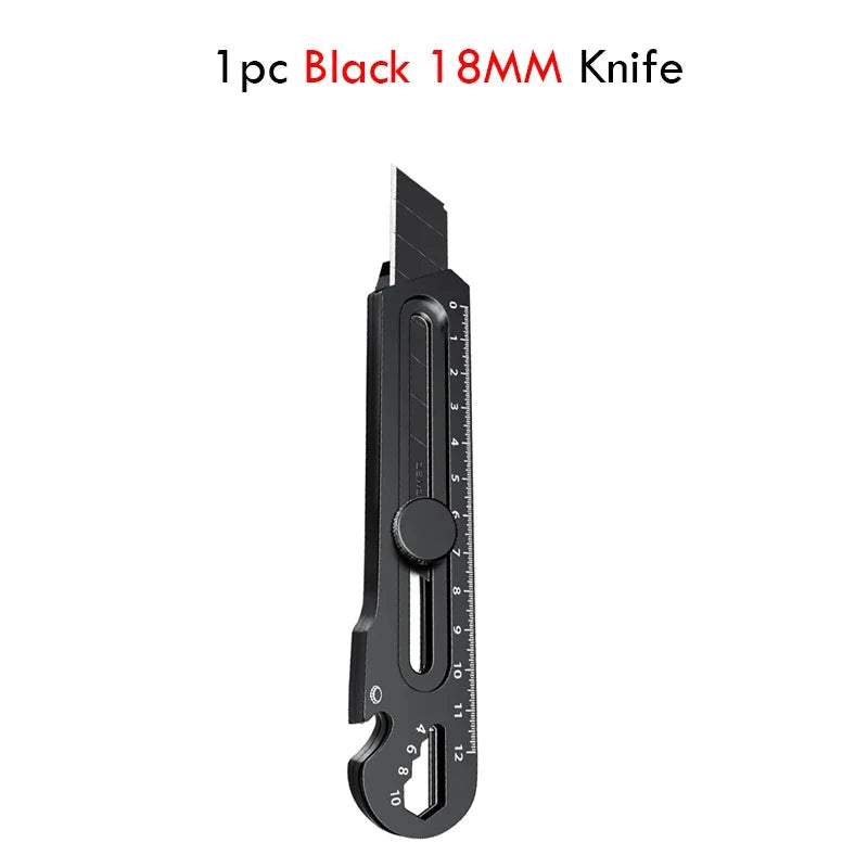 Multifunctional Utility Knife 6 in 1 Stainless Steel нож канцелярия Stationery All Purpose Cutter Bottle Tin Opener Screw Ruler Stationery Chase Store