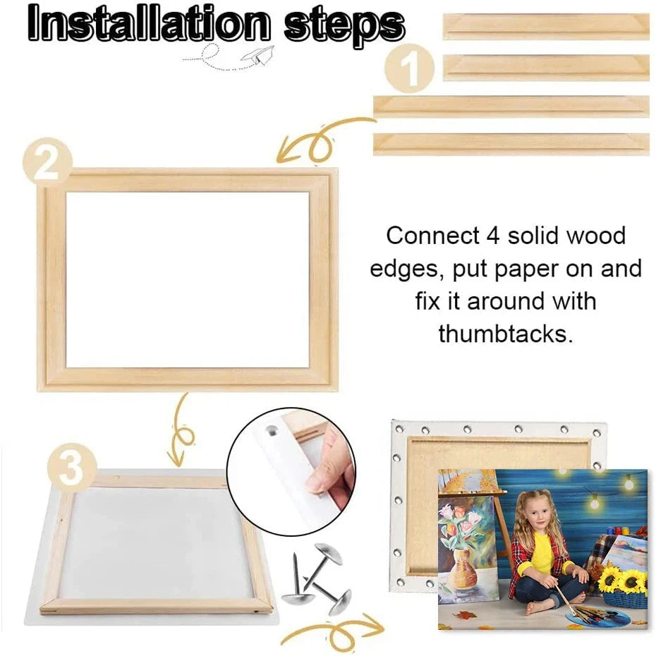 Solid Wood Canvas Picture Frame Kit DIY Stretcher Bars for Canvas Prints Diamond Oil Painting Wooden Wall Art Gallery Home Decor Canvas-Painting-Art-Poster Store