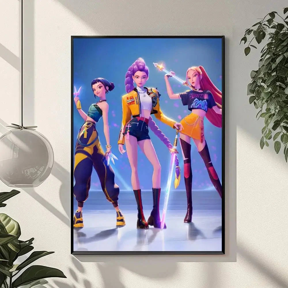 K-KPop D-Demon H-Hunters Sajaboy Poster Art With Prints Home bedroom living room decoration gift Shop1105148117 Store