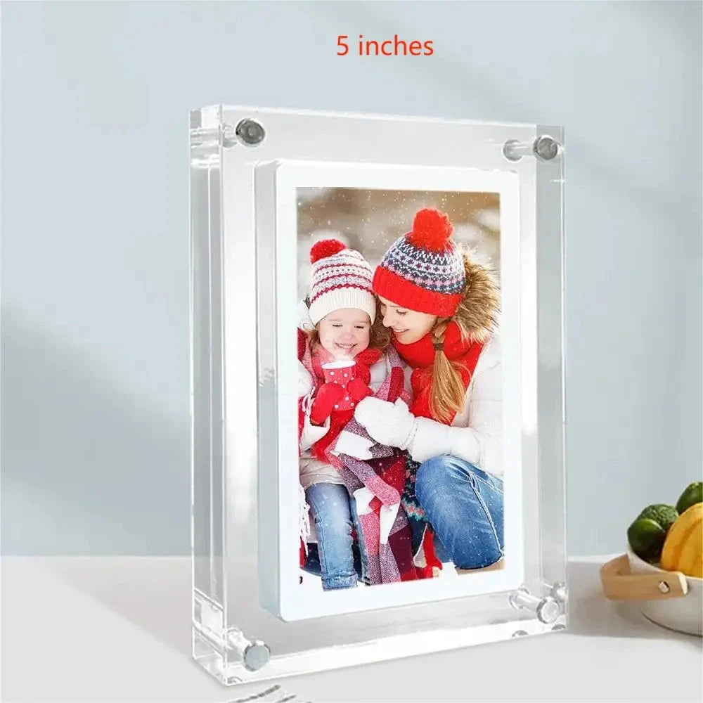 Acrylic Digital Photo Frame 5/7 Inch 1000mAh Vertical Display IPS Screen 4G Memory Battery Porta Retrato Digital 3Life Store