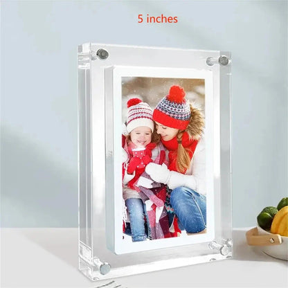 Acrylic Digital Photo Frame 5/7 Inch 1000mAh Vertical Display IPS Screen 4G Memory Battery Porta Retrato Digital 3Life Store