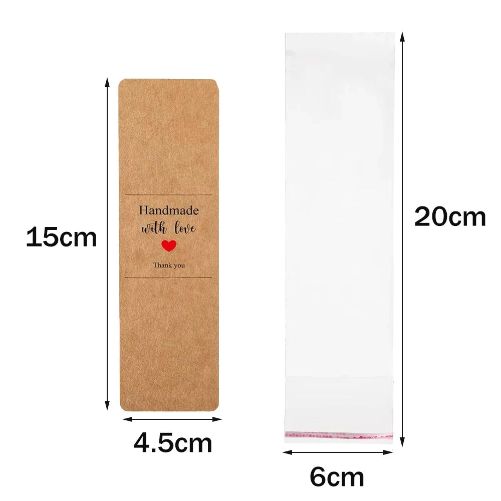 10/30/50 Sets Kraft Bookmark Sleeve Holder Blank Display Cards with OPP Bags for Gift Small Business Selling Packaging Supplies David's Findings Store